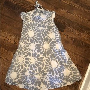 JCrew beach embossed halter dress